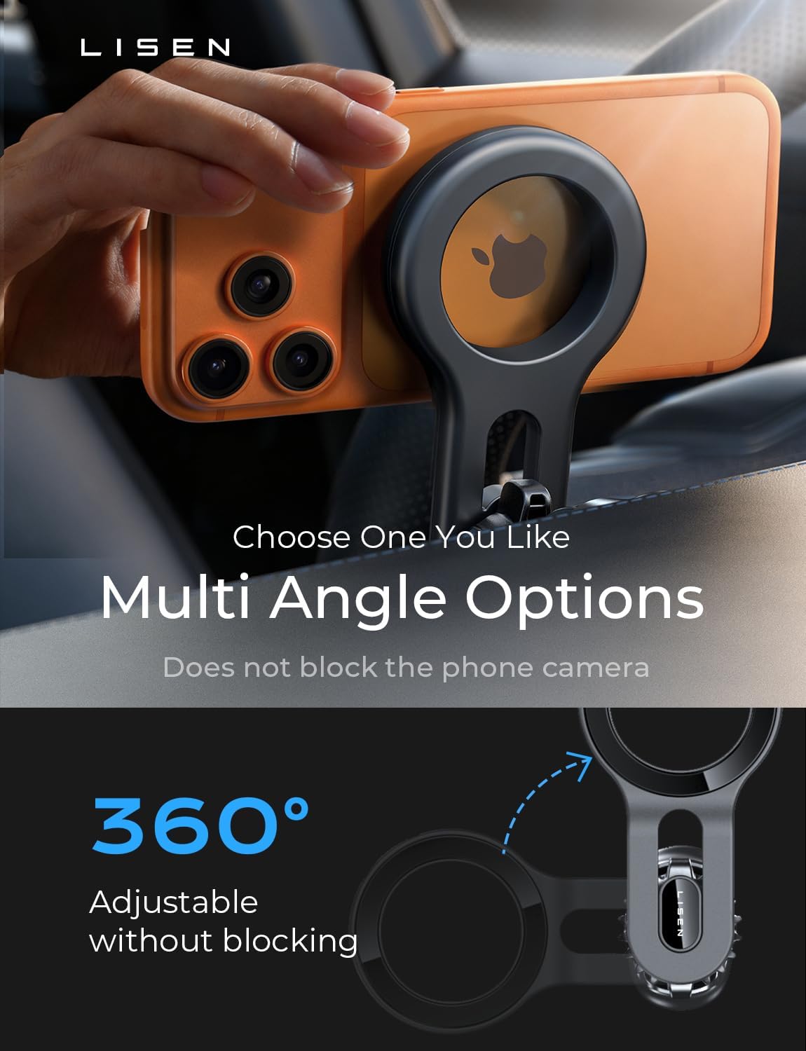 LISEN for MagSafe Car Mount, Magnetic Phone Holders for Car Air Vent Phone Mount, Ultra-Magnetic