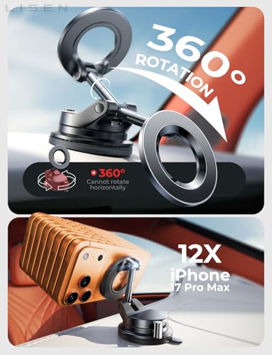 LISEN for Magsafe Car Mount, Cell Phone Holders for Your Car, Magnetic Car Accessories for Women Men Interior Jeep Truck