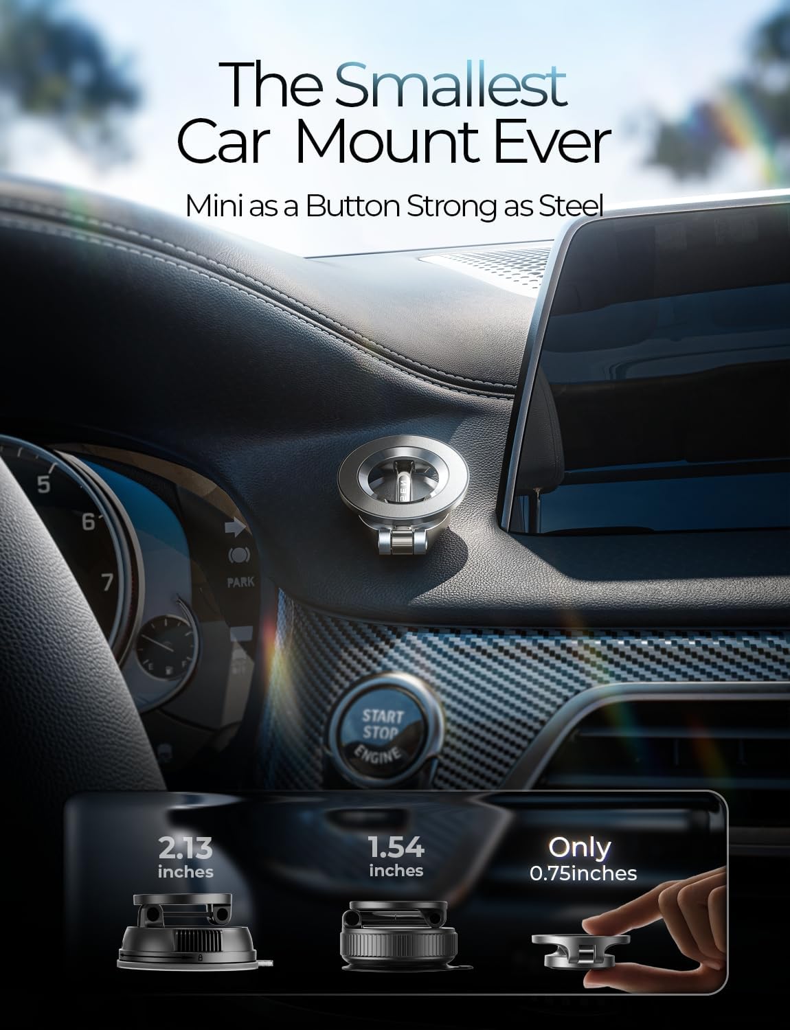 LISEN for MagSafe Car Mount for iPhone 17 PRO MAX, Extra Smal Ultra Magnetic Phone Holder for Car Dashboard, Car Phone Holder, Car Accessories