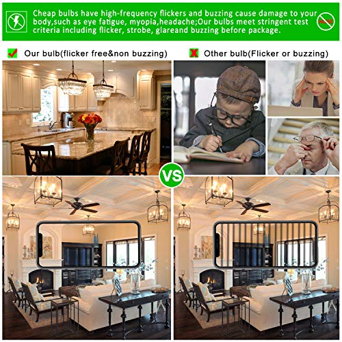 LiteHistory LED Bulb Dimmable 6W Equal Warm White 2700K T6 T25 E12 Candelabra Bulb 60 watt for Chandeliers, Ceiling Fan, Pendant