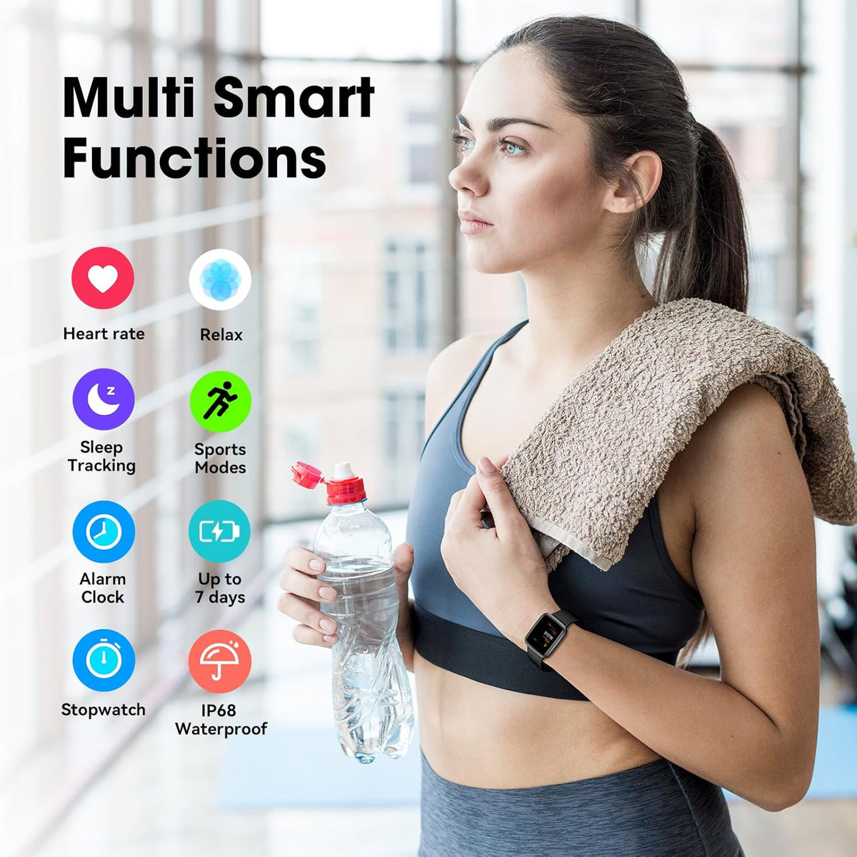 LIVIKEY Fitness Tracker Watch with Heart Rate Monitor, Activity Tracker with Pedometer, Sleep Monitor, Calories & Step Counter