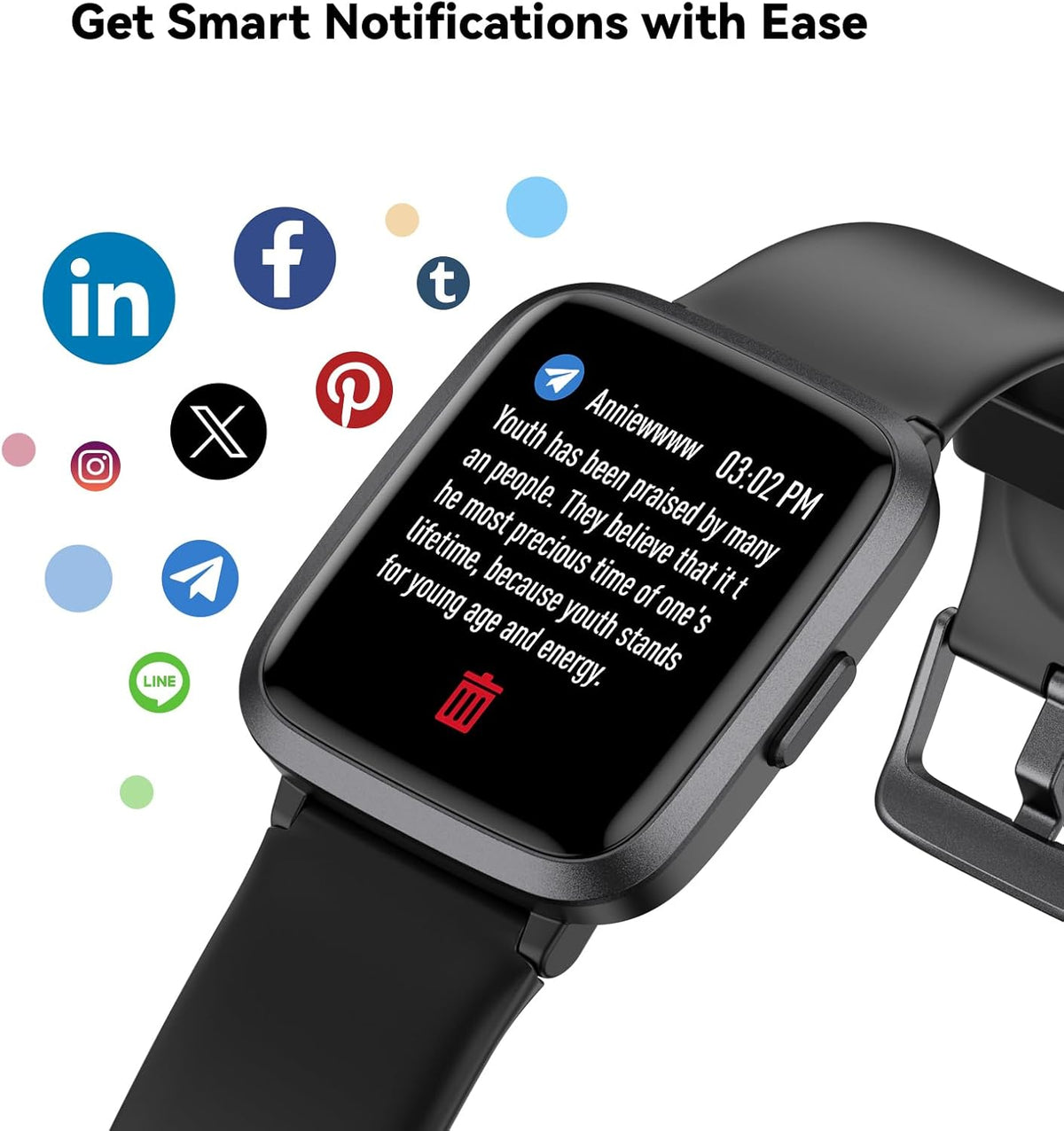 LIVIKEY Fitness Tracker Watch with Heart Rate Monitor, Activity Tracker with Pedometer, Sleep Monitor, Calories & Step Counter