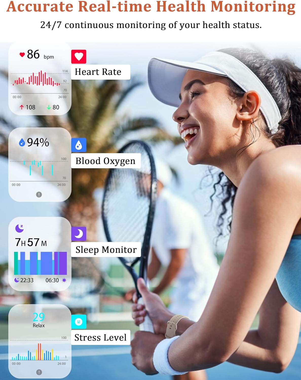 LODIMEKE Smart Watch, Alexa Built-in, Answer/Make Calls 44mm Smartwatch Women Men, 1.83" Sports Watch IP68 Waterproof