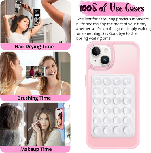 LvShuLiangPin Anteel Silicone Suction Phone Case Mount, Silicon Adhesive Phone Accessory for Smartphones (White)