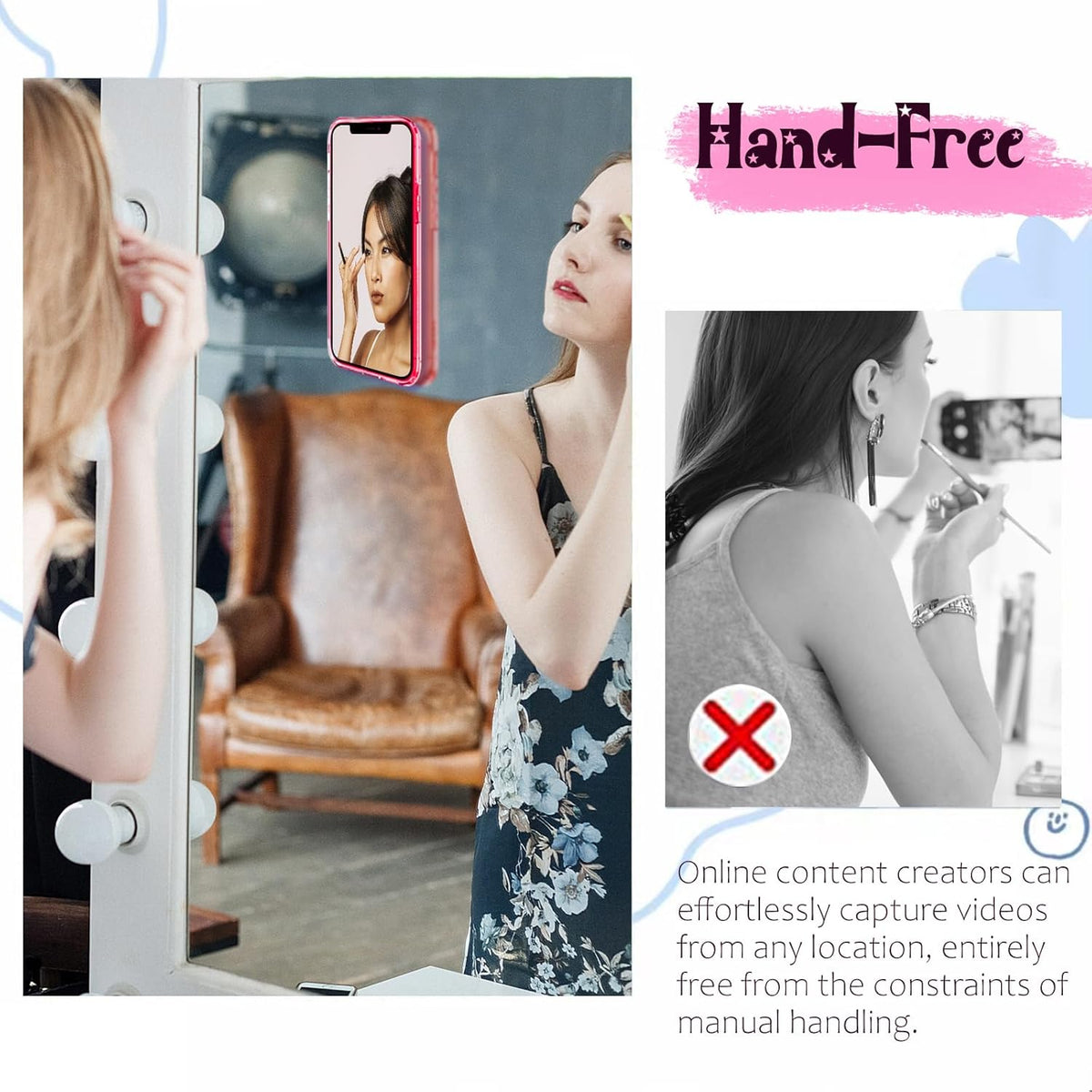 LvShuLiangPin Anteel Silicone Suction Phone Case Mount, Silicon Adhesive Phone Accessory for Smartphones (White)