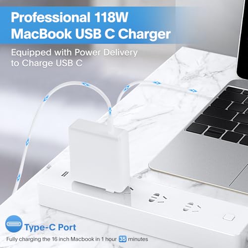 Mac Book Pro Charger - 118W USB C Fast Charger Power Adapter Compatible with MacBook Pro/MacBook Air 16 15 14 13 Inch, M1 M2 M3 M4 M5
