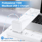Mac Book Pro Charger - 118W USB C Charger Fast Charger Compatible with MacBook pro/Air, M1 M2 M3 M4 M5, ipad Pro, Samsung Galaxy and More
