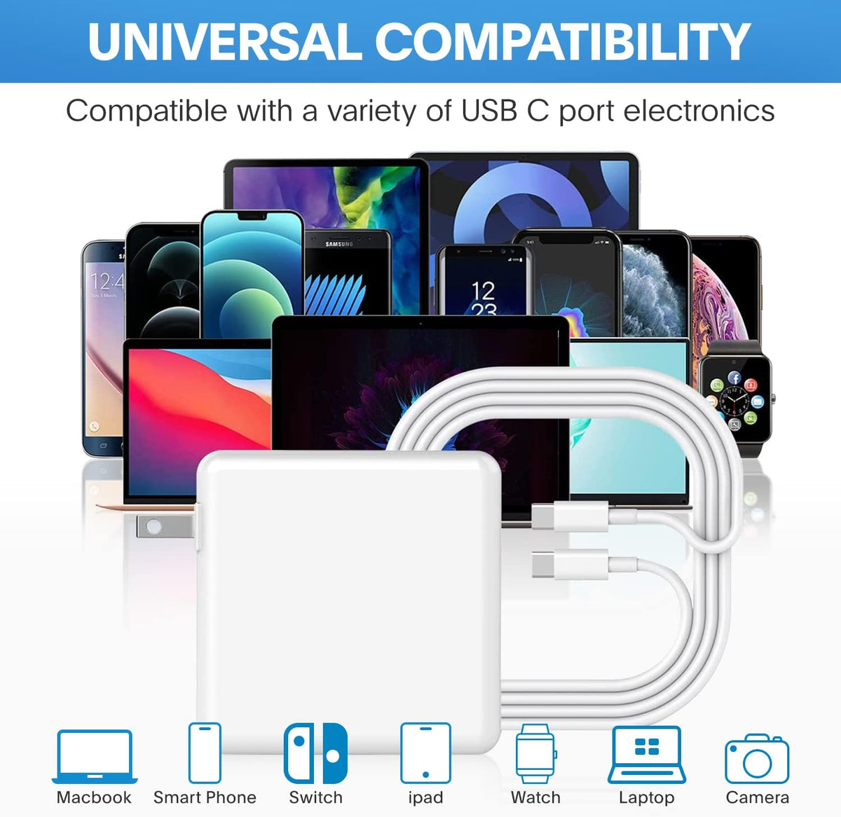 Mac Book Pro Charger - 118W USB C Charger Fast Charger Compatible with MacBook pro/Air, M1 M2 M3 M4 M5, ipad Pro, Samsung Galaxy and More