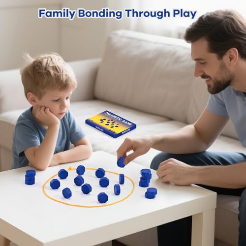 Magnetic Chess Game with Full-Size Stones, Magnet Game with String, for Family & Party & Travel & Camping, Puzzle Strategy Games