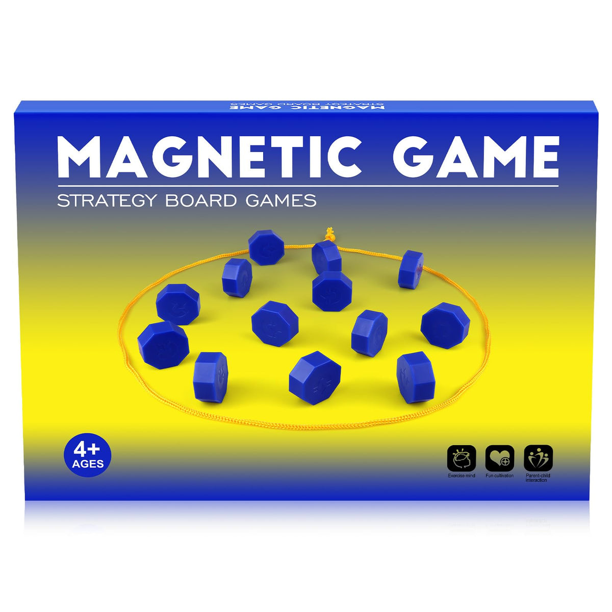Magnetic Chess Game with Full-Size Stones, Magnet Game with String, for Family & Party & Travel & Camping, Puzzle Strategy Games
