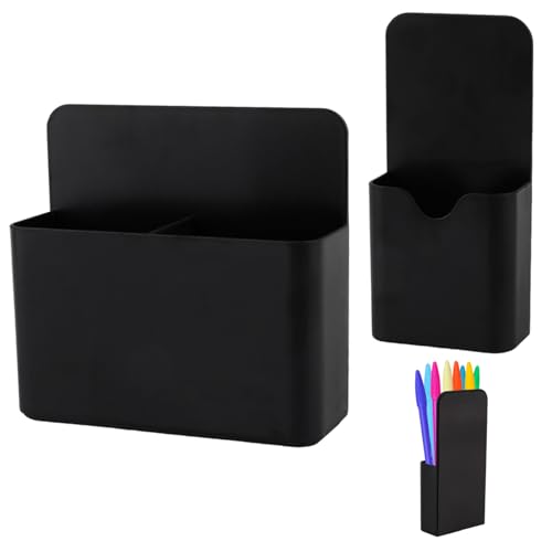 Magnetic Pen Holder, 2 Pack Magnetic Dry Erase Marker Holder with Generous Compartments, Strong Magnet Storage Marker Pen Pencil Organizer
