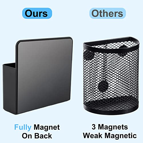 Magnetic Pen Holder, 2 Pack Magnetic Dry Erase Marker Holder with Generous Compartments, Strong Magnet Storage Marker Pen Pencil Organizer