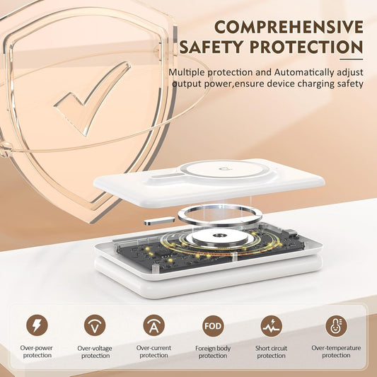 Magnetic Wireless Charger for iPhone, 3 in 1 Travel Charging Station for Apple Devices for iPhone 17 Air 16 15 14 13 12 Pro Max Plus