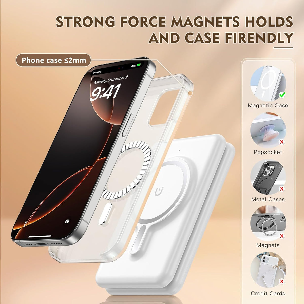 Magnetic Wireless Charger for iPhone, 3 in 1 Travel Charging Station for Apple Devices for iPhone 17 Air 16 15 14 13 12 Pro Max Plus