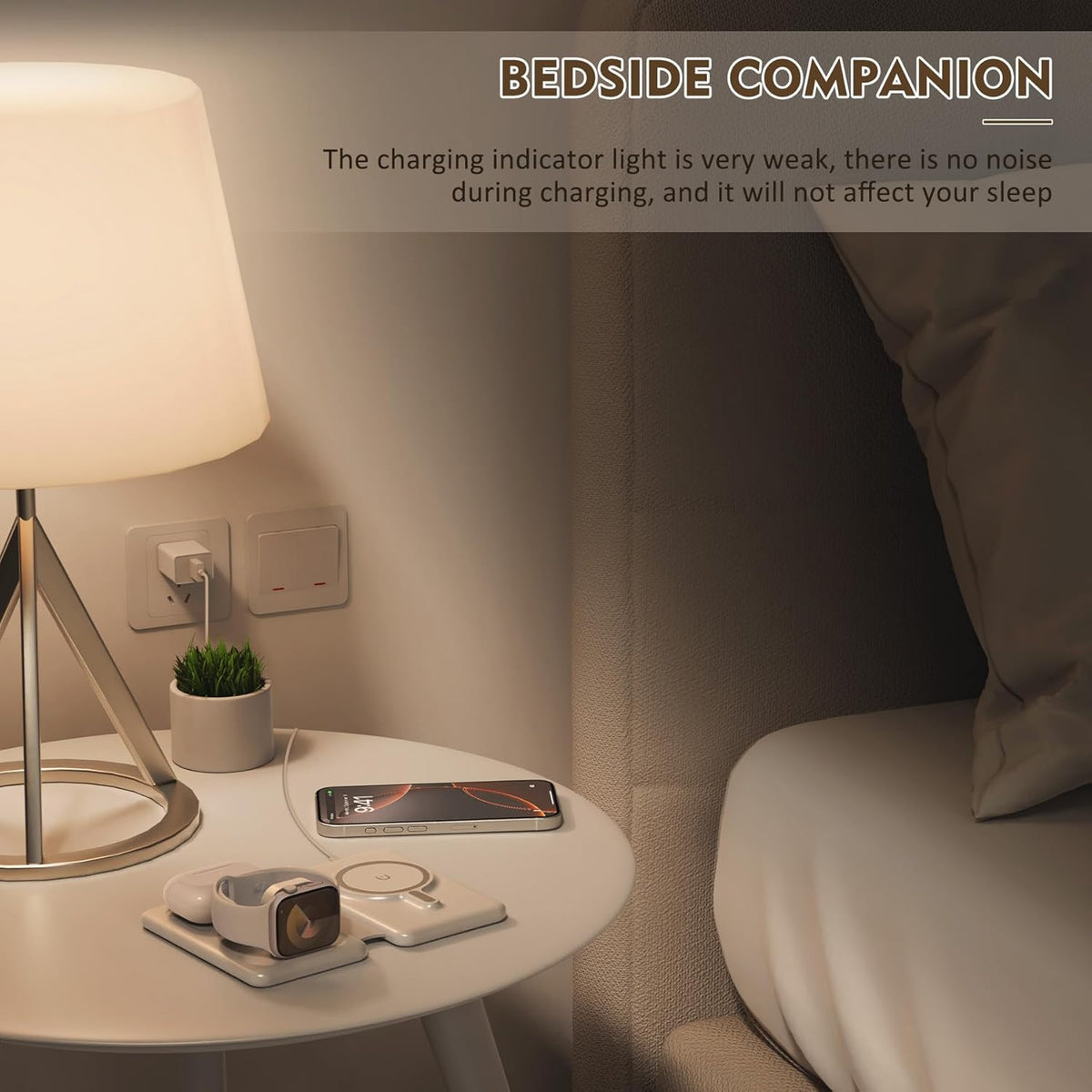 Magnetic Wireless Charger for iPhone, 3 in 1 Travel Charging Station for Apple Devices for iPhone 17 Air 16 15 14 13 12 Pro Max Plus