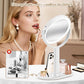 Makeup Mirror with Lights, Double Sided 1x/20x Magnifying Mirror with Light, Rechargeable 3 Color Lights and Adjustable Brightness (White)