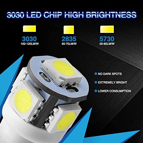 Marsauto 194 LED Bulb 6000K White 168 T10 2825 W5W 5SMD Replacement Bulbs for Car Dome Map Door Courtesy Side Marker Reading (Clear Lens Side Marker)