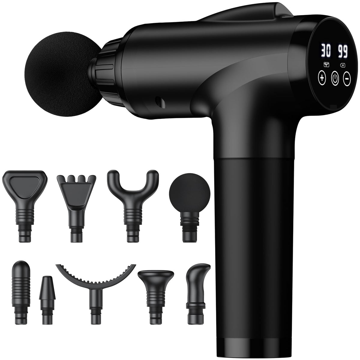 Massage Gun Deep Tissue, Handheld Electric Percussion Muscle Massager with 9 Attachments