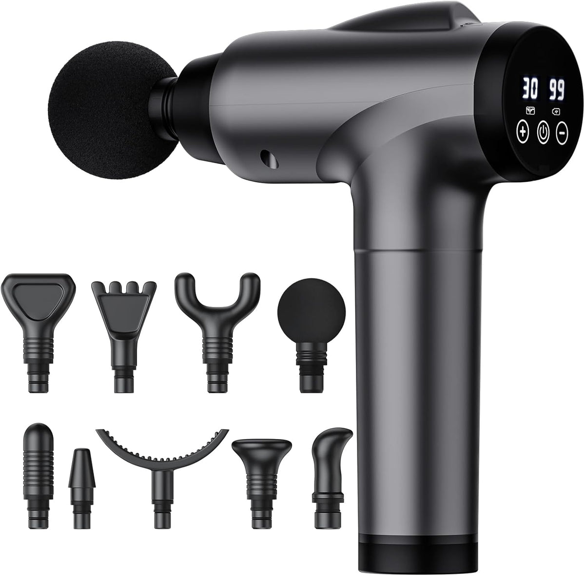 Massage Gun Deep Tissue, Handheld Electric Percussion Muscle Massager (Grey)