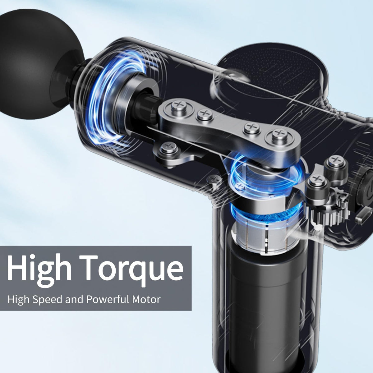 Massage Gun Deep Tissue, Silent Brushless Motor and Portable Massage Gun with 4 Interchangeable Heads for Relaxation