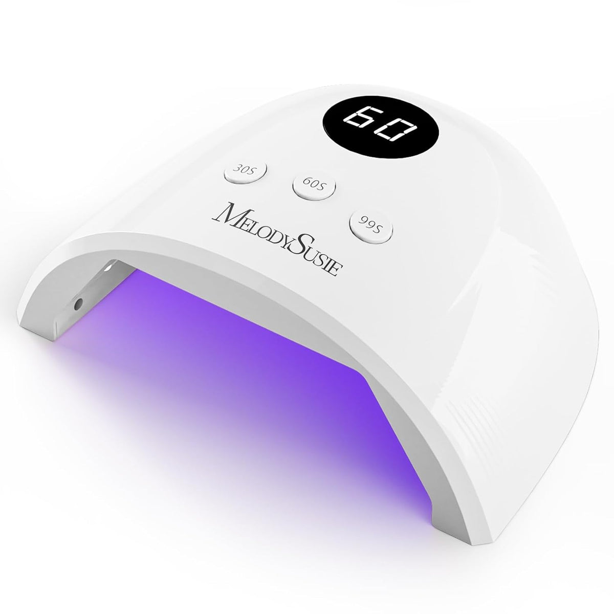 MelodySusie Compact Advanced UV LED Nail Lamp, P-Plus30F Nail Dryer with 3 Timers & Smart Sensor Cures All Gels, Especially Rhinestone Glue