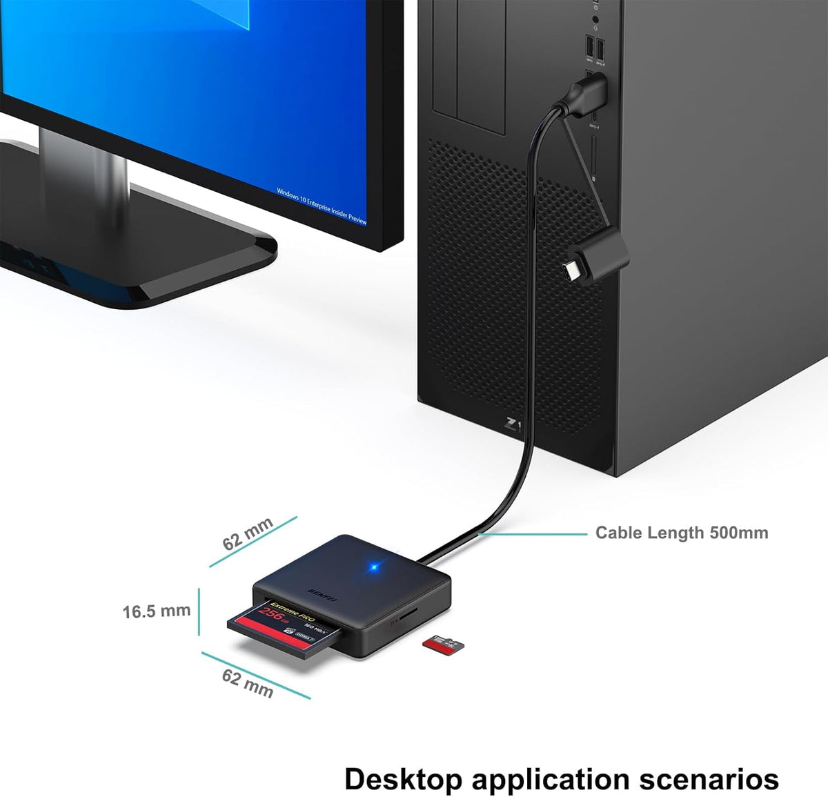 Memory Card Reader, BENFEI 4in1 USB 3.0 and USB-C to SD Micro SD MS CF Card Reader Adapter, 4 Cards Simultaneously Read and Write