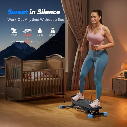 MERACH Balance Board for Adults, Rocking Stepper with Resistance Bands, Portable Wobble Board Featuring LCD Monitor
