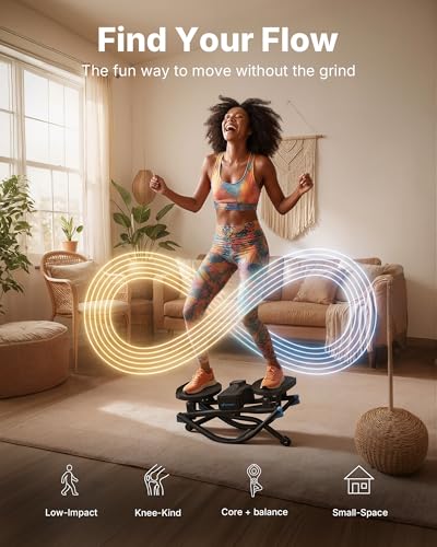 Merach Rocking Steppers for Exercise at Home, 3D Motion Stair Stepper with Resistance Bands for Full Body Workout& Low-Impact Balance Board