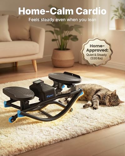 Merach Rocking Steppers for Exercise at Home, 3D Motion Stair Stepper with Resistance Bands for Full Body Workout& Low-Impact Balance Board