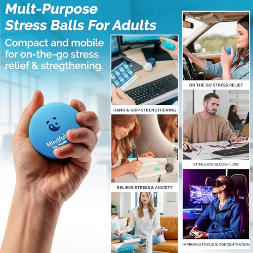 MindPanda Stress Ball 3-Pack – Multi-Density Squeeze Balls for Hand & Grip Exercise