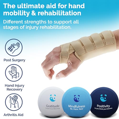 MindPanda Stress Ball 3-Pack – Multi-Density Squeeze Balls for Hand & Grip Exercise