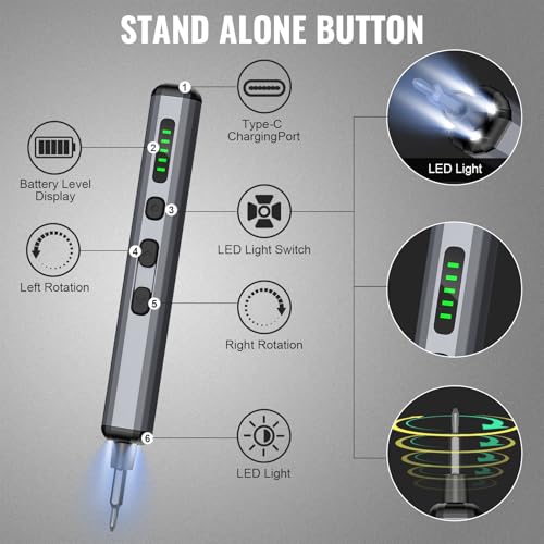 Mini Electric Screwdriver, 3.7V Precision Screwdriver Set Cordless Screwdriver Rechargeable 72 In 1 Magnetic Bit Repair Tech Tool Kit