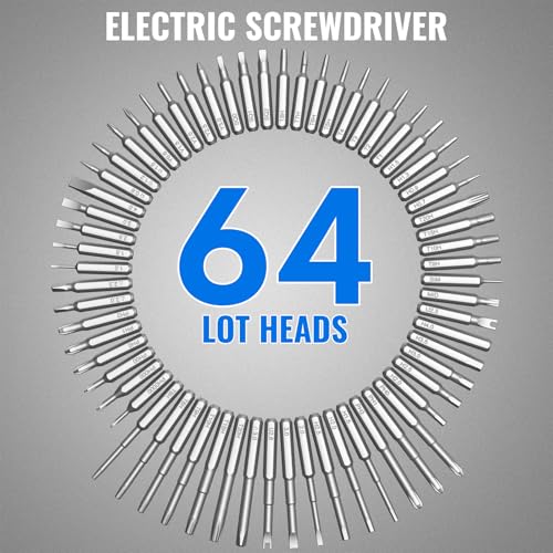 Mini Electric Screwdriver, 3.7V Precision Screwdriver Set Cordless Screwdriver Rechargeable 72 In 1 Magnetic Bit Repair Tech Tool Kit