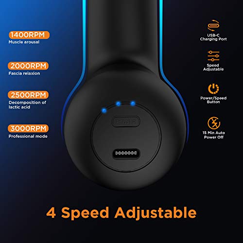 Mini Massage Gun, Portable Deep Tissue Percussion Muscle Massager for Back and Neck