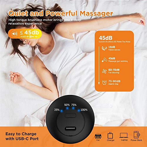 Mini Massage Gun, Portable Deep Tissue Percussion Muscle Massager for Back and Neck