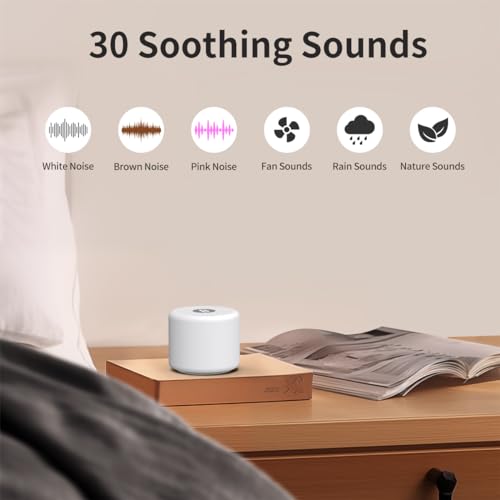 Mini Portable Sound White Noise Machine Baby Patter for Sleep with 30 Soothing Sounds for Baby Kids Adults 32 Volume Levels Sleep Soother Auto-Off