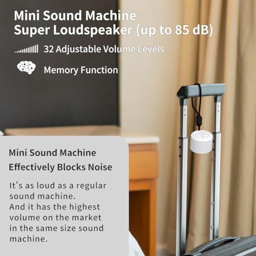 Mini Portable Sound White Noise Machine Baby Patter for Sleep with 30 Soothing Sounds for Baby Kids Adults 32 Volume Levels Sleep Soother Auto-Off