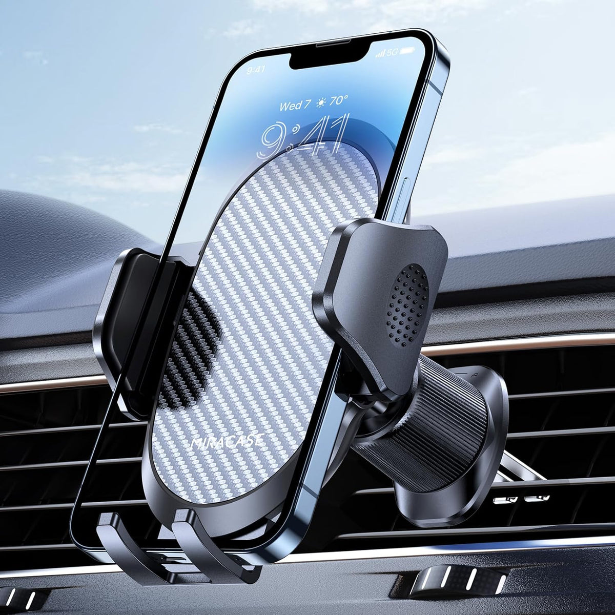 Miracase Phone Holders for Your Car with Metal Hook Clip, Air Vent Cell Phone Stand Car Mount, Universal Automobile Cradle
