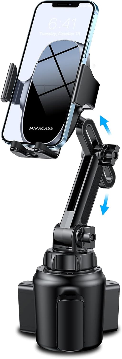 Miracase, Upgraded Version Cup Phone Holder for Car, Universal Adjustable Long Neck Car Phone Mount Cradle Friendly