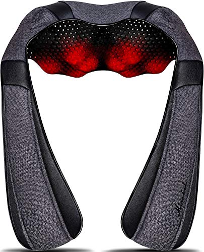 Mirakel Neck & Back Massager with Heat - Shiatsu Electric Kneading Massager, Ergonomic Design, Full-Body Comfort and Relaxation, Men, Mom, Dad