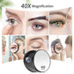 MIYADIVA 40X Magnifying Mirror, 3.5 Inch Round Compact Mirror with Suction Cup, Stainless Steel Tweezers, Perfect for Makeup, Eyebrows, Beards, Travel