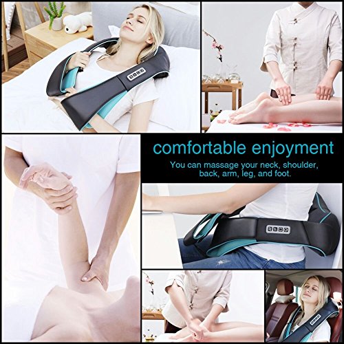 Mo Cuishle Shiatsu Back Shoulder and Neck Massager with Heat, Electric Deep Tissue 4D Kneading Massage