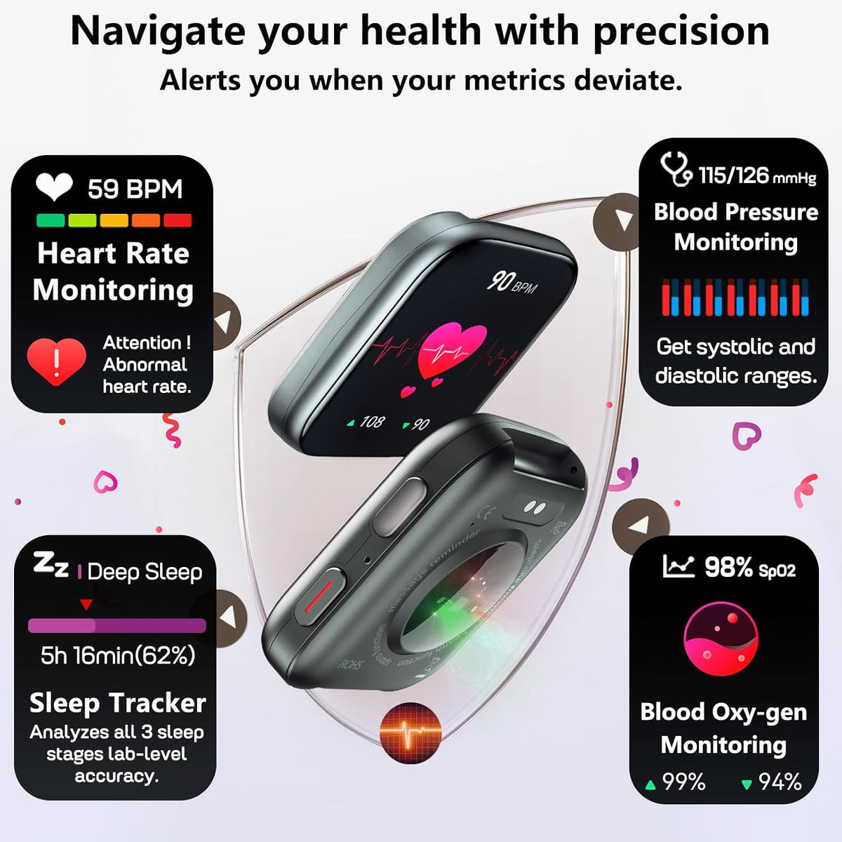 MorePro Fitness Tracker with Heart Rate, Sleep Tracking and 120+ Sport Modes