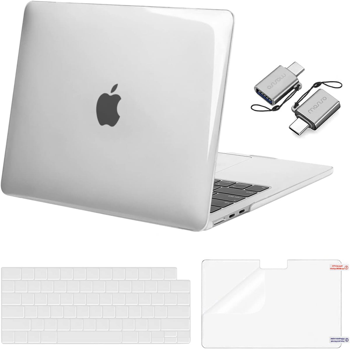 MOSISO Compatible with MacBook Air 13 inch Case 2026 2025 2024 2023 2022 M4 A3240 M3 A3113 M2 A2681, Plastic Hard Shell&Keyboard Cover&ScreenFilm&Type