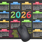 Mouse Pad with Stitched Edge, Computer Mouse Mat with Non-Slip Rubber Base, Mouse Pads for Computers Laptop Mouse 9.6x7.9x0.1 (2026 Calendar Black)