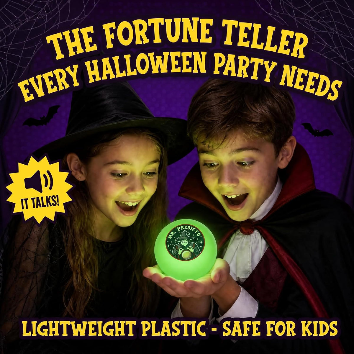 Mr. Predicto Talking Crystal Ball Fortune Teller, Halloween Toy for Kids