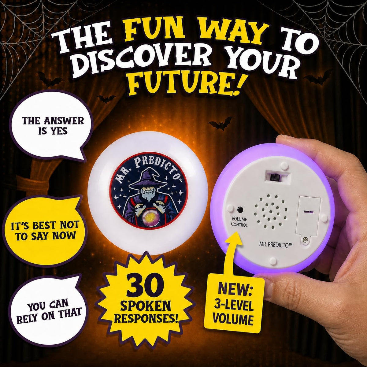 Mr. Predicto Talking Crystal Ball Fortune Teller, Halloween Toy for Kids