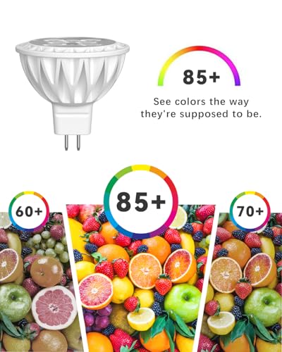 MR16 LED Bulbs 50W Halogen Equivalent Landscape Light Bulbs, 2700K Warm White 5W GU5.3 MR16 12V Spotlight Bulb, Non-Dimmable 38° Beam Angle