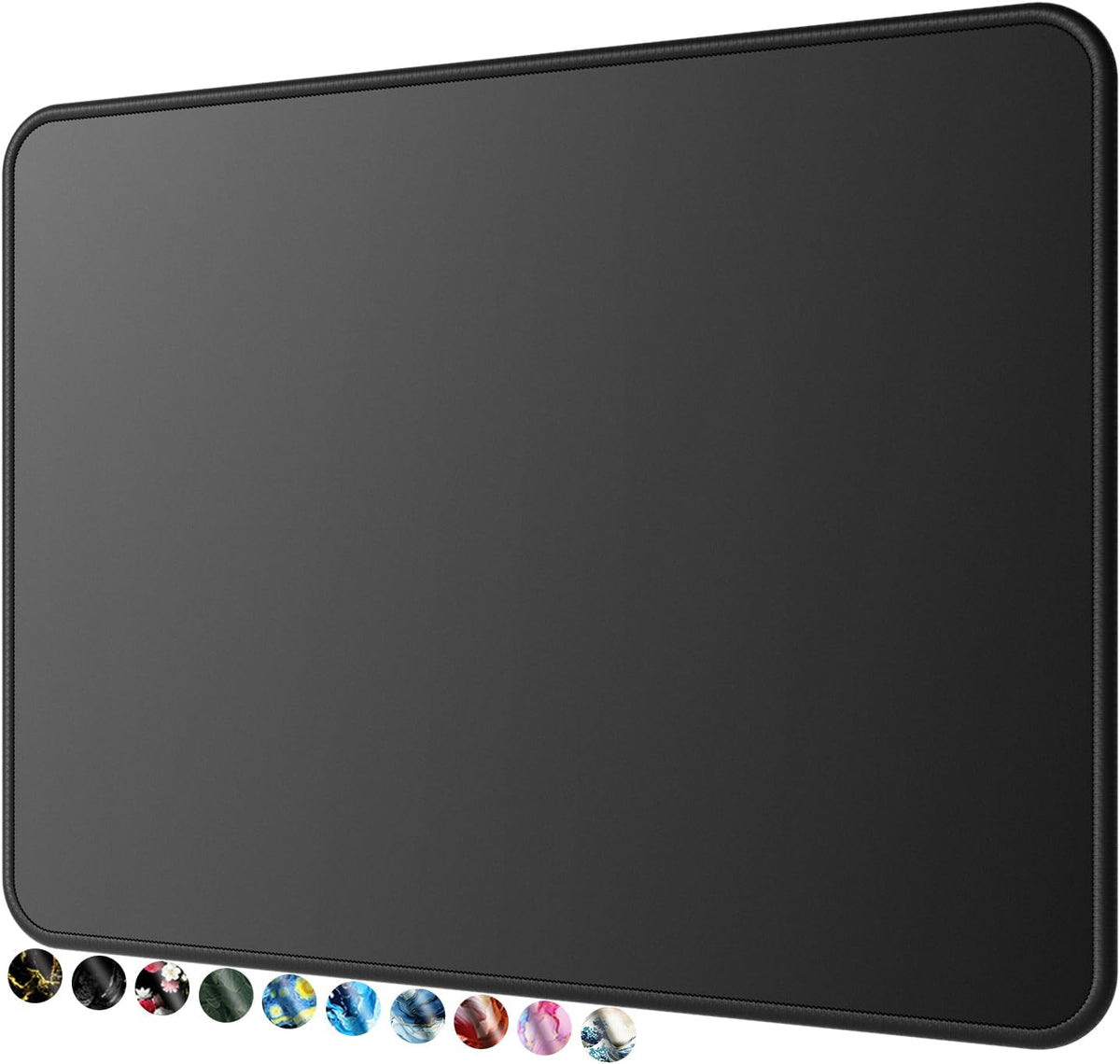 MROCO Mouse Pad, 30% Larger, with Anti-Fray Stitched Edges, Premium-Textured Waterproof Surface, Non-Slip Rubber Base (Black)