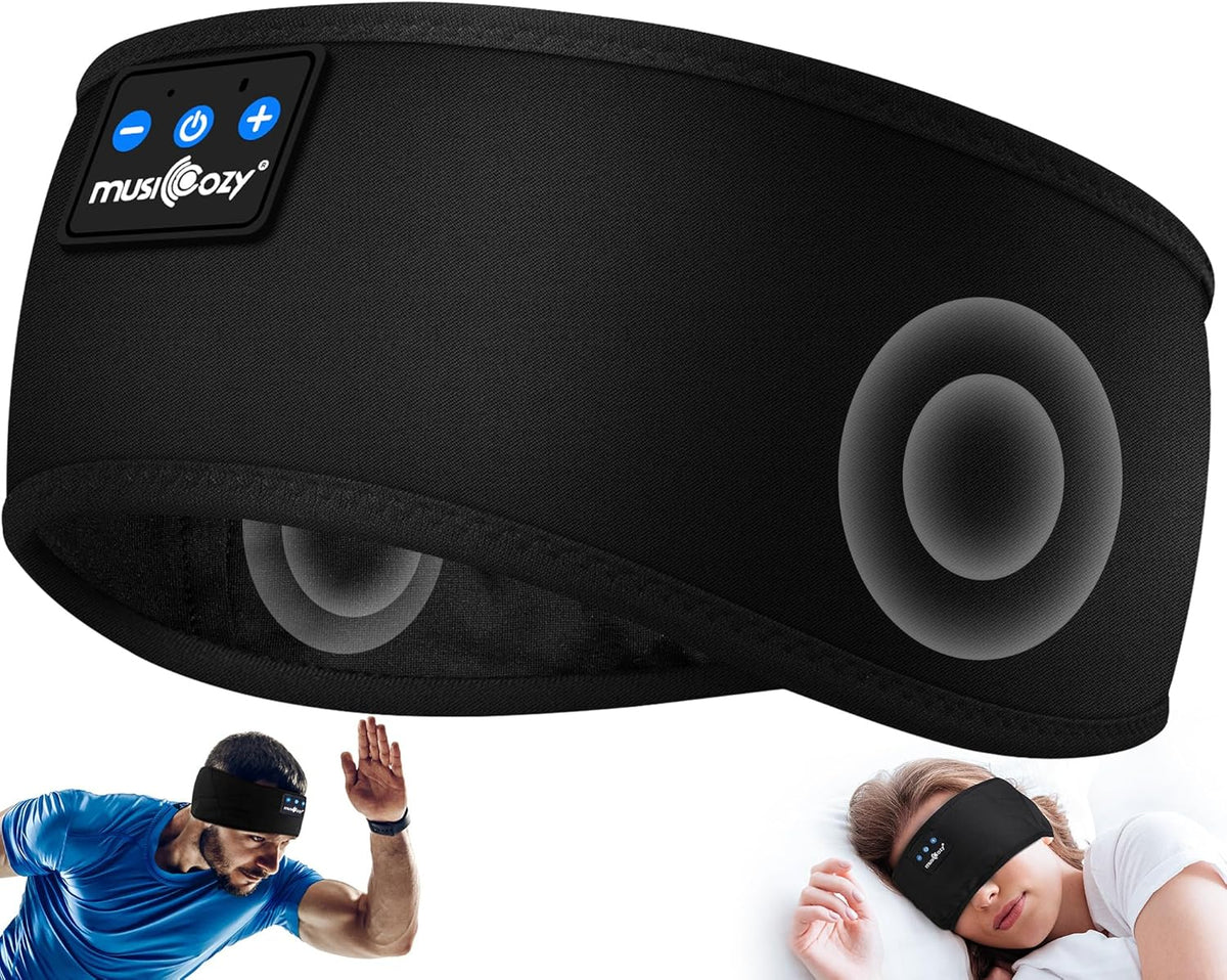 MUSICOZY Sleep Headphones Bluetooth 5.4 Headband, Sports Wireless Earphones Sweat Resistant Earbuds Sleeping Headphone
